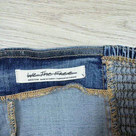 Free People Miray Denim Tube Top Size Medium Blue Medium Wash Strapless Crop - Picture 5 of 5